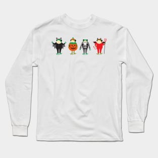 Frogs in Halloween costumes Long Sleeve T-Shirt